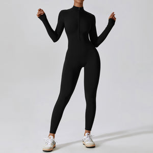 Mia Active Zip-Front Jumpsuit