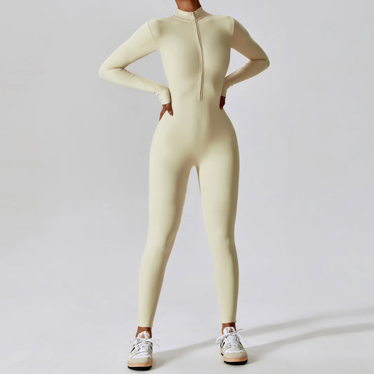 Mia Active Zip-Front Jumpsuit