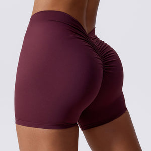 Maya High-Rise Ruched Yoga Shorts